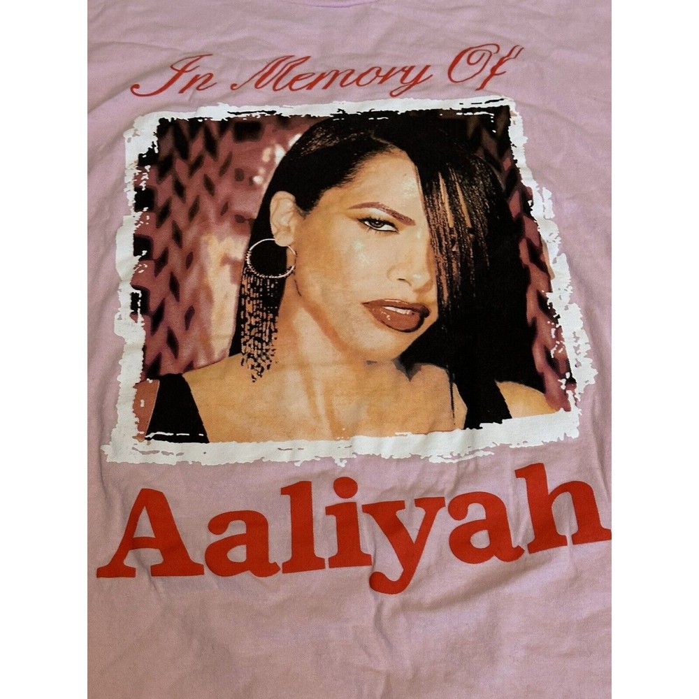 In Memory Of Aaliyah Queen Of R&B Hip Hop Pink Music T Shirt - Men’s Size 4XL